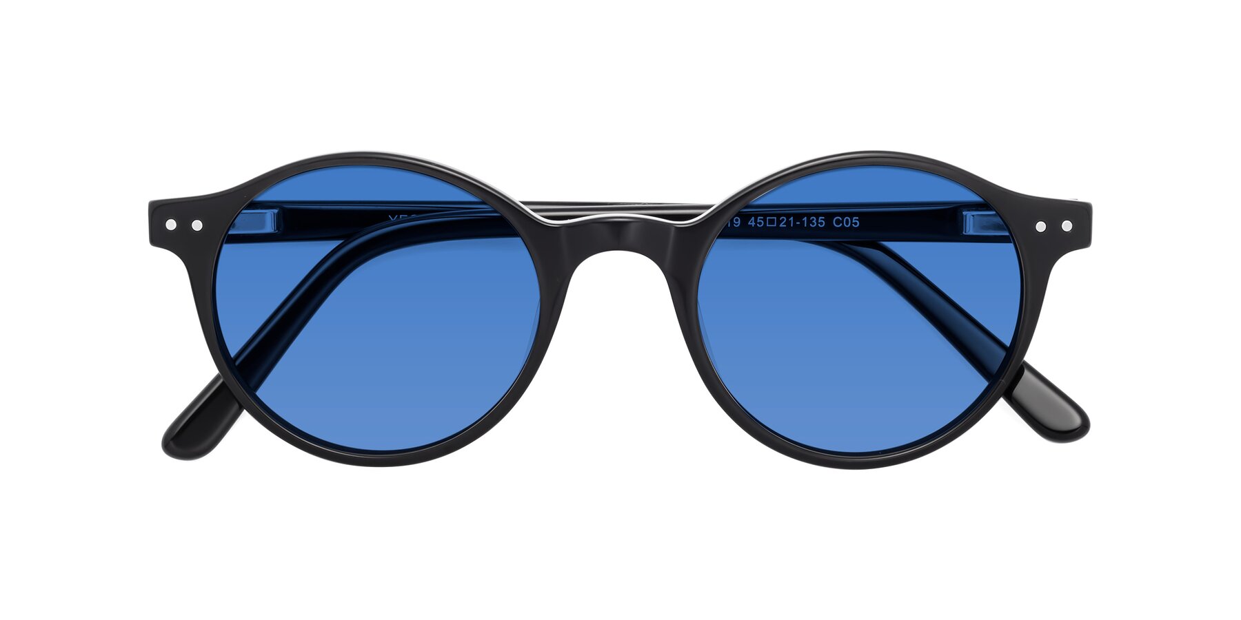 Folded Front of 17519 in Black with Blue Tinted Lenses