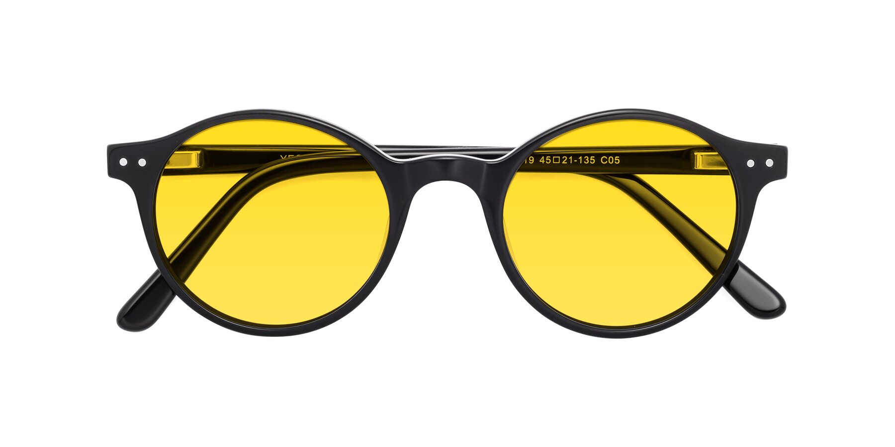 Folded Front of Jardi in Black with Yellow Tinted Lenses