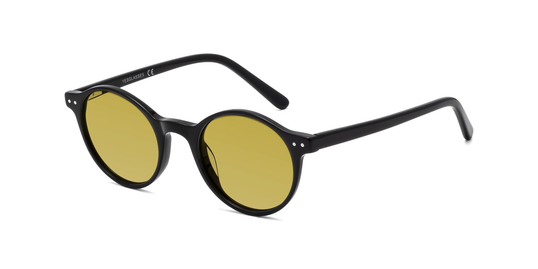 Angle of Jardi in Black with Champagne Tinted Lenses