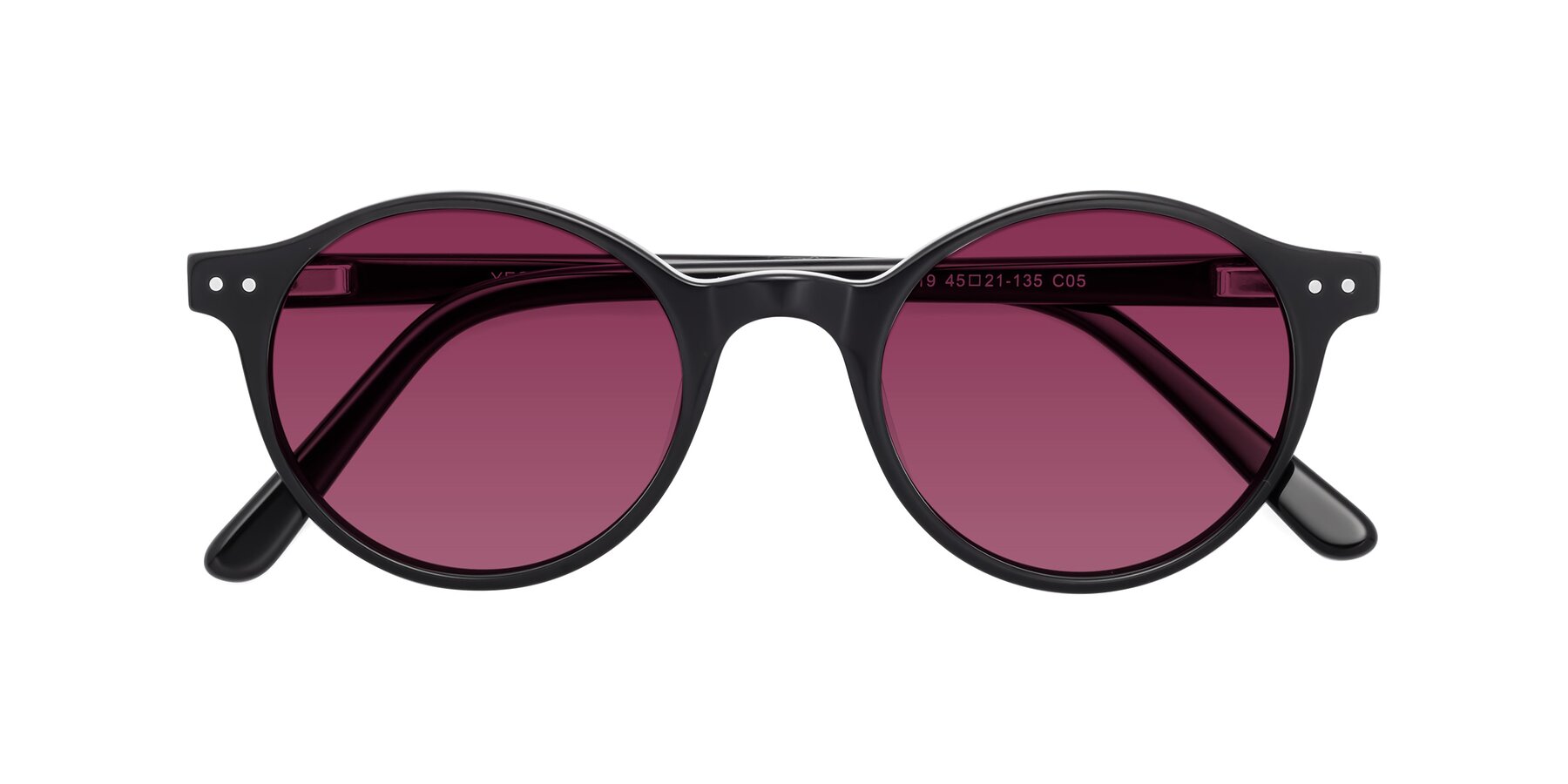 Folded Front of Jardi in Black with Wine Tinted Lenses