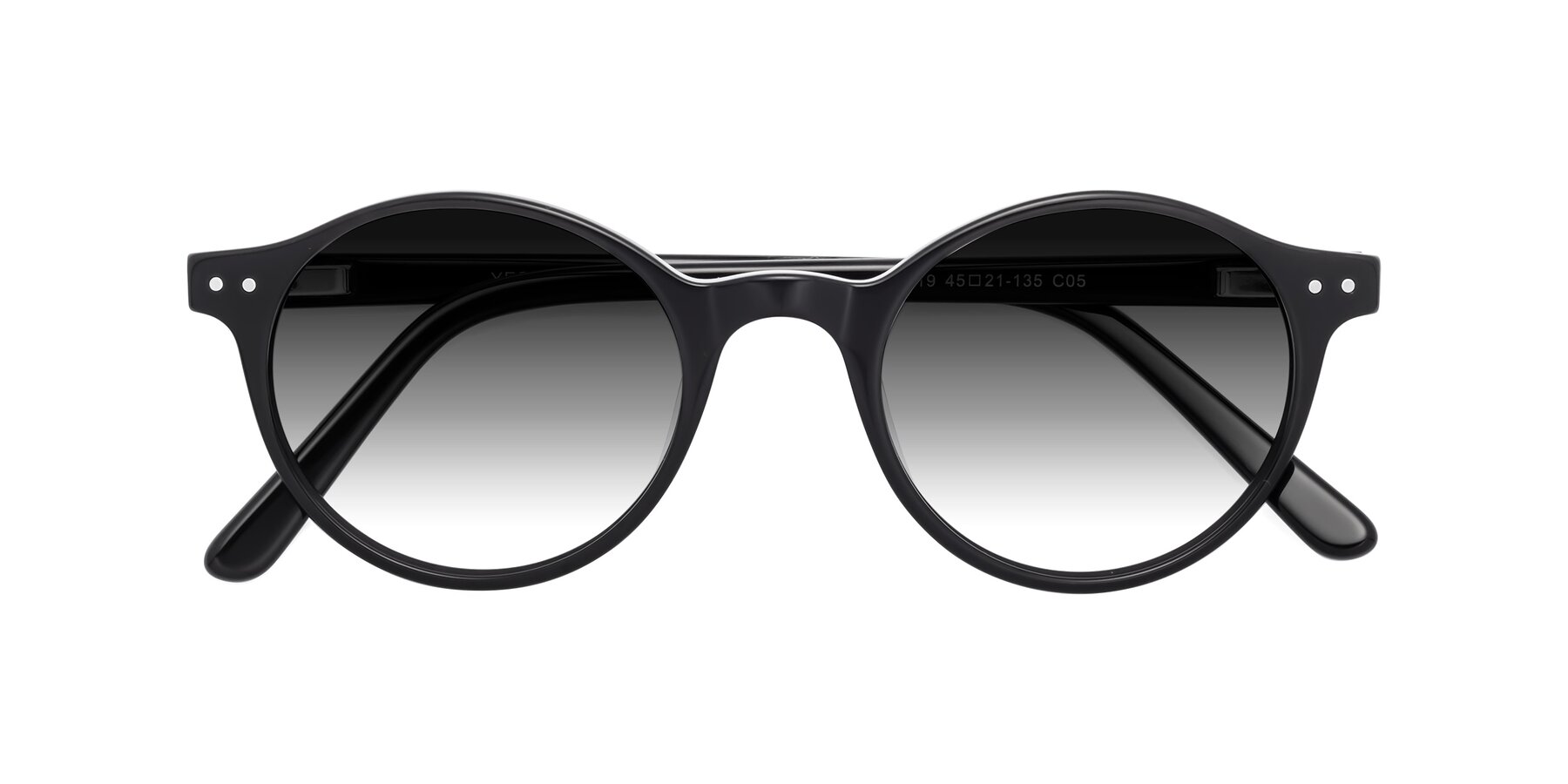 Folded Front of Jardi in Black with Gray Gradient Lenses