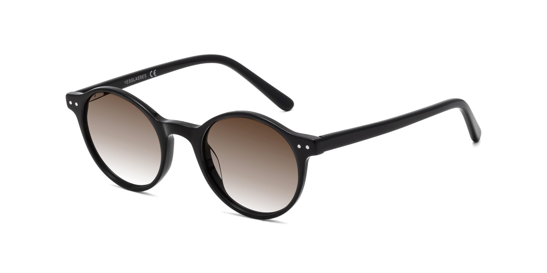 Angle of 17519 in Black with Brown Gradient Lenses