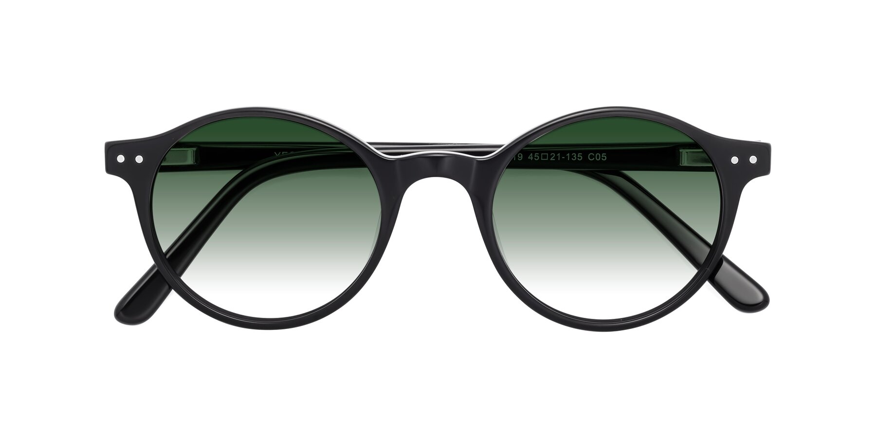 Folded Front of Jardi in Black with Green Gradient Lenses