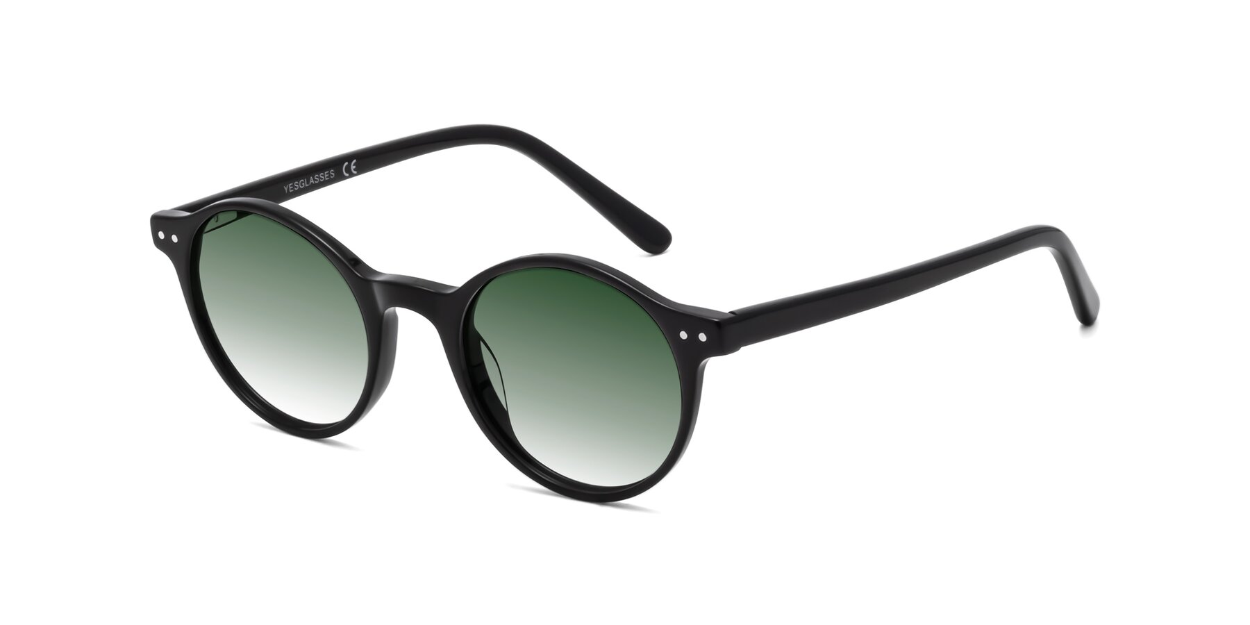 Angle of Jardi in Black with Green Gradient Lenses