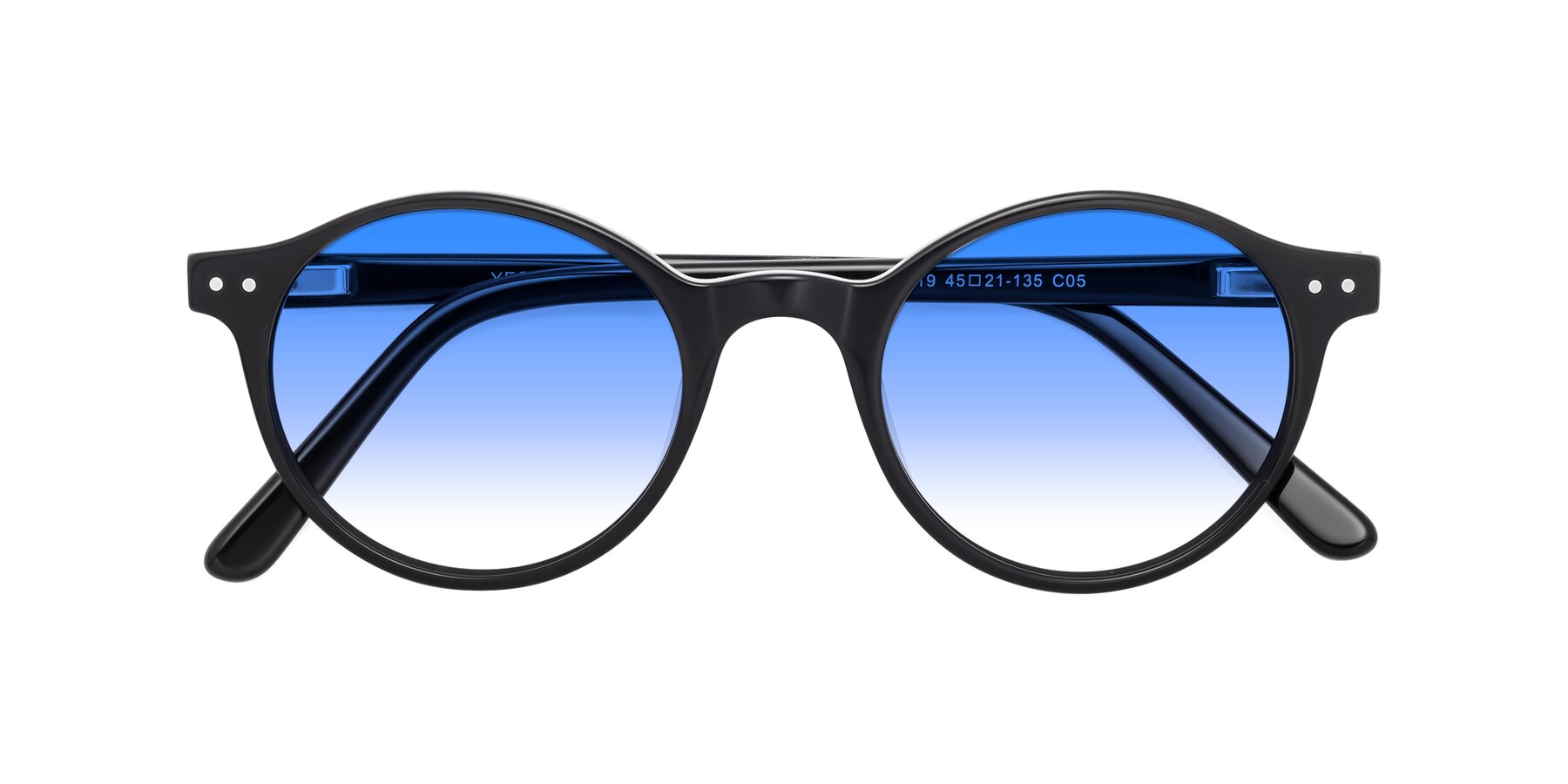 Folded Front of Jardi in Black with Blue Gradient Lenses