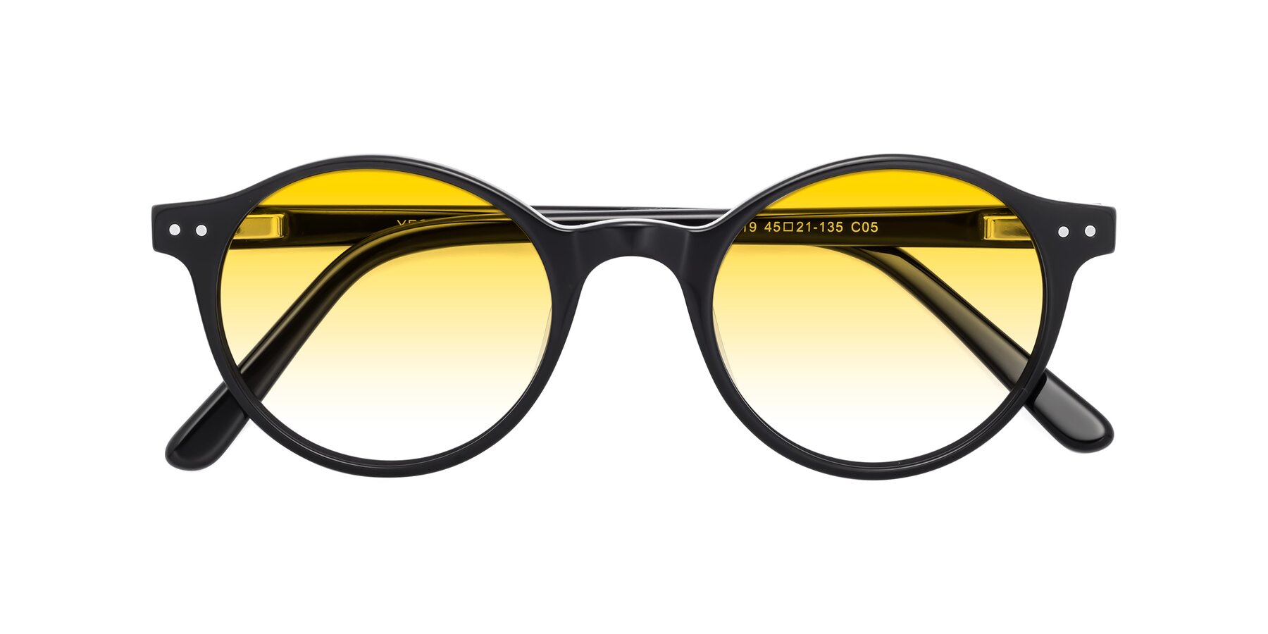 Folded Front of Jardi in Black with Yellow Gradient Lenses