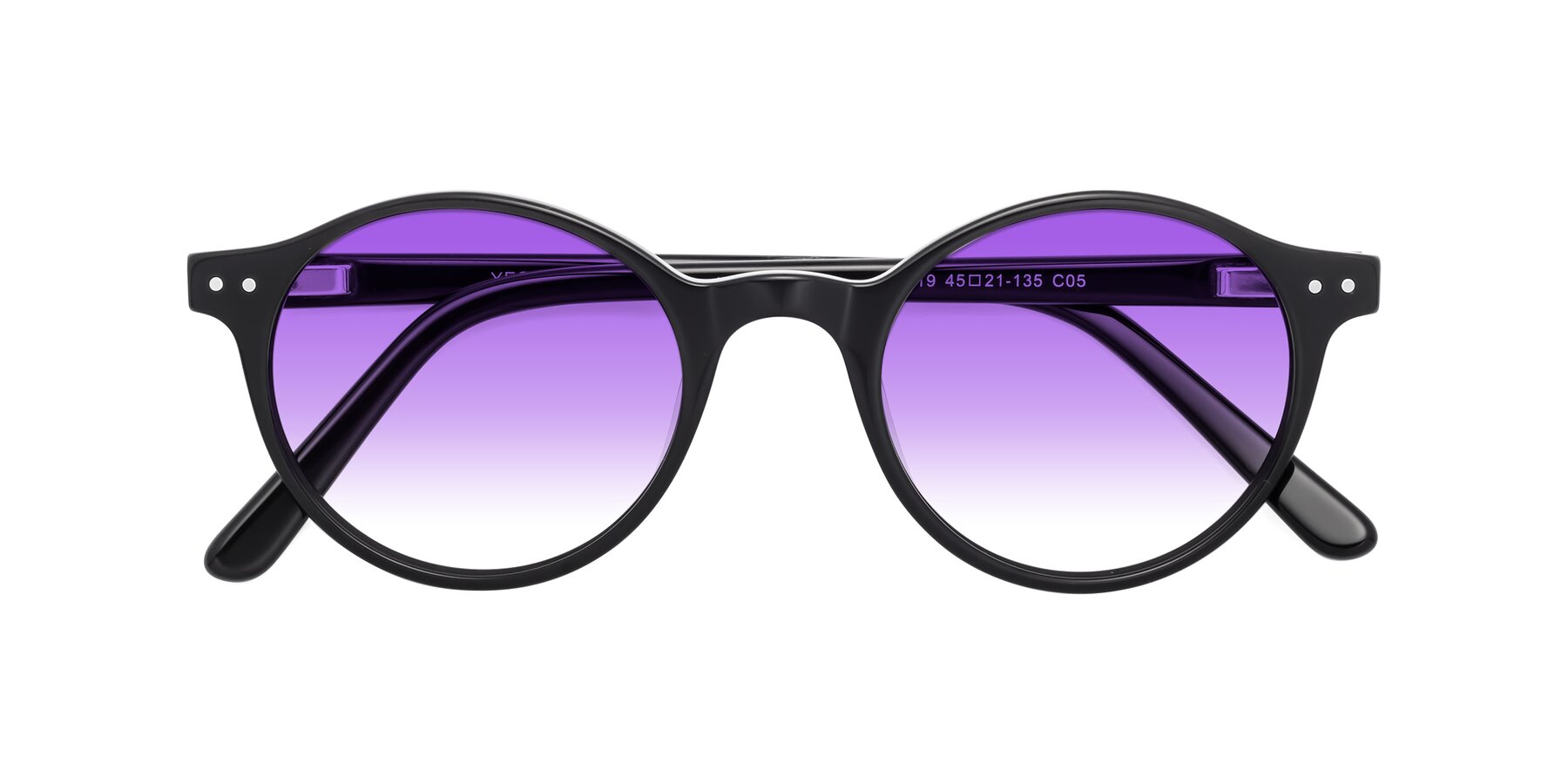 Folded Front of 17519 in Black with Purple Gradient Lenses