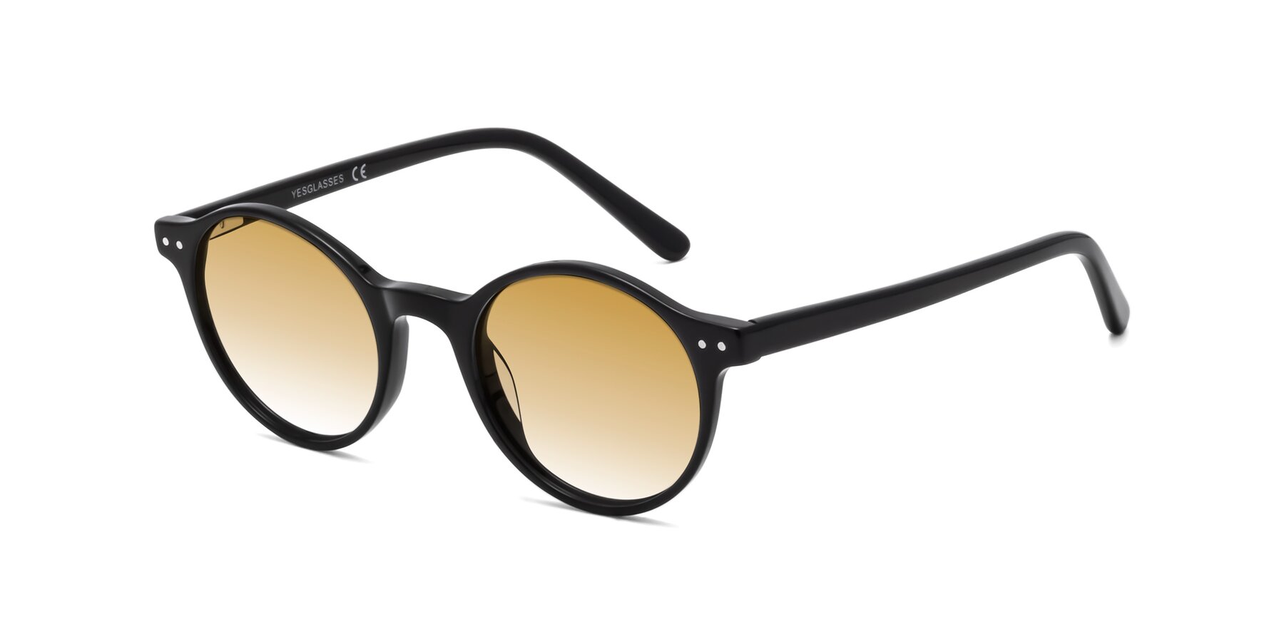 Angle of 17519 in Black with Champagne Gradient Lenses