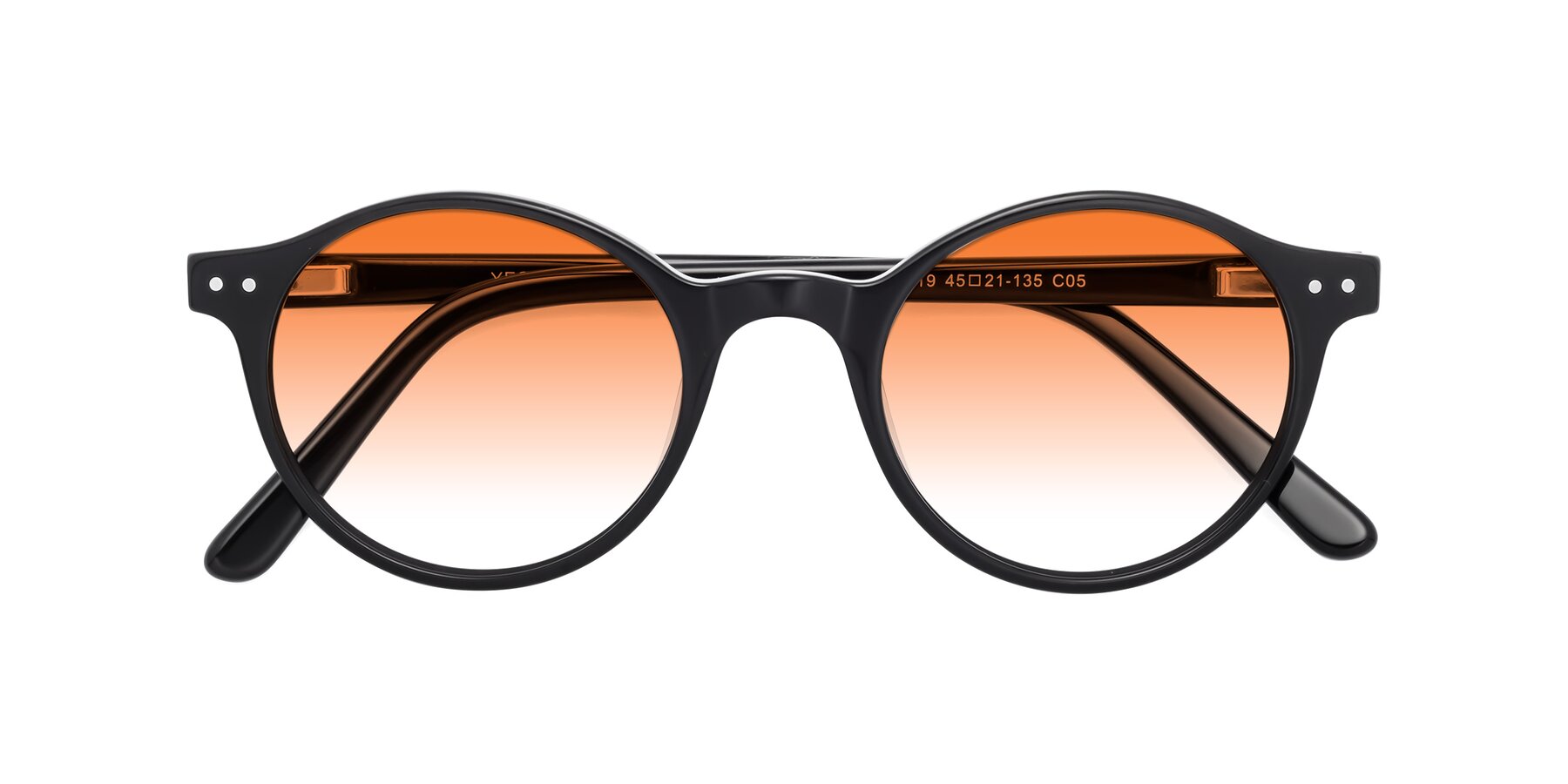 Folded Front of 17519 in Black with Orange Gradient Lenses