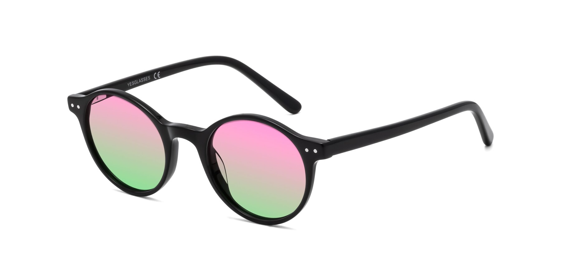Angle of 17519 in Black with Pink / Green Gradient Lenses