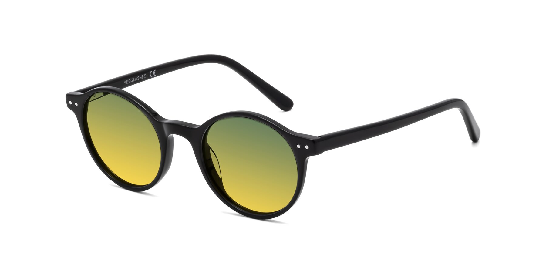 Angle of 17519 in Black with Green / Yellow Gradient Lenses