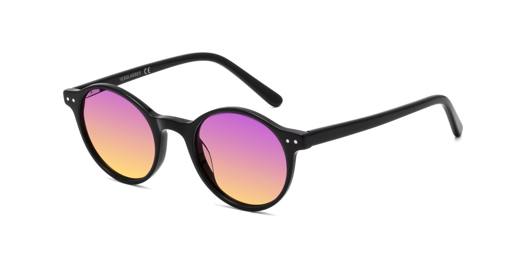 Angle of 17519 in Black with Purple / Yellow Gradient Lenses