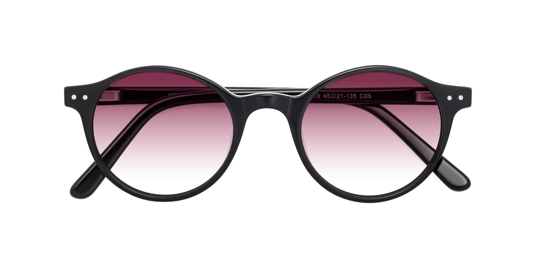 Folded Front of Jardi in Black with Wine Gradient Lenses