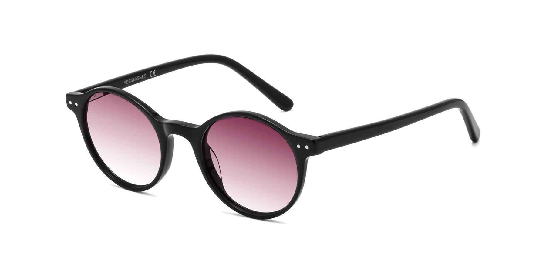 Angle of Jardi in Black with Wine Gradient Lenses