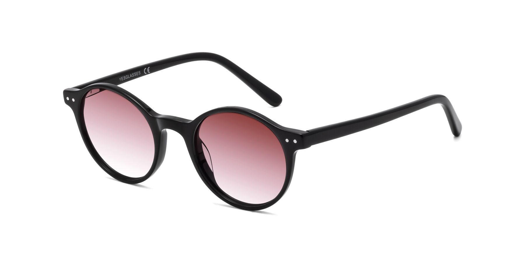 Angle of Jardi in Black with Garnet Gradient Lenses