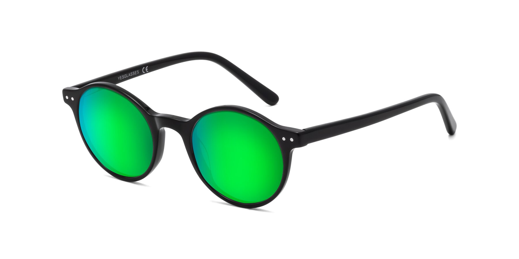 Angle of 17519 in Black with Green Mirrored Lenses