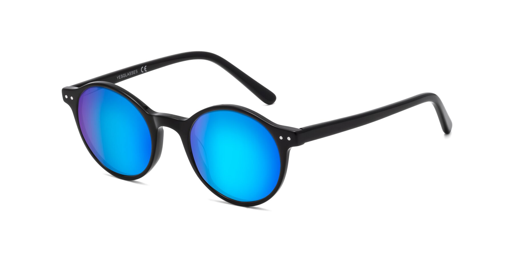 Angle of 17519 in Black with Blue Mirrored Lenses
