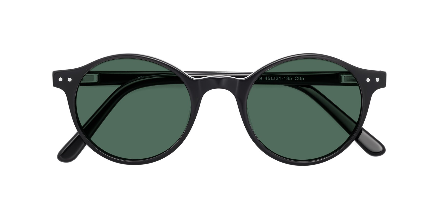 Folded Front of 17519 in Black with Green Polarized Lenses