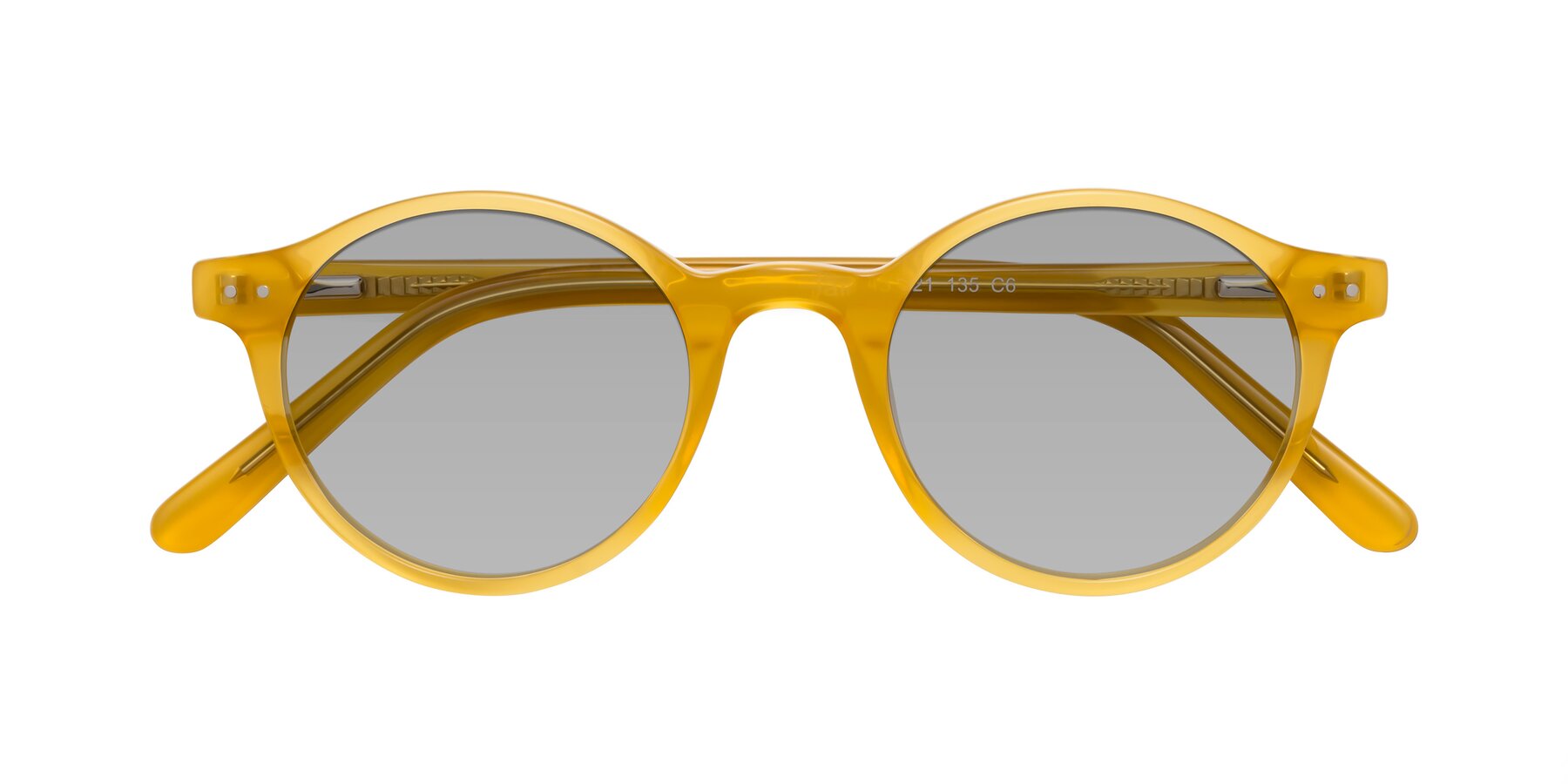 Folded Front of Jardi in Honey with Light Gray Tinted Lenses