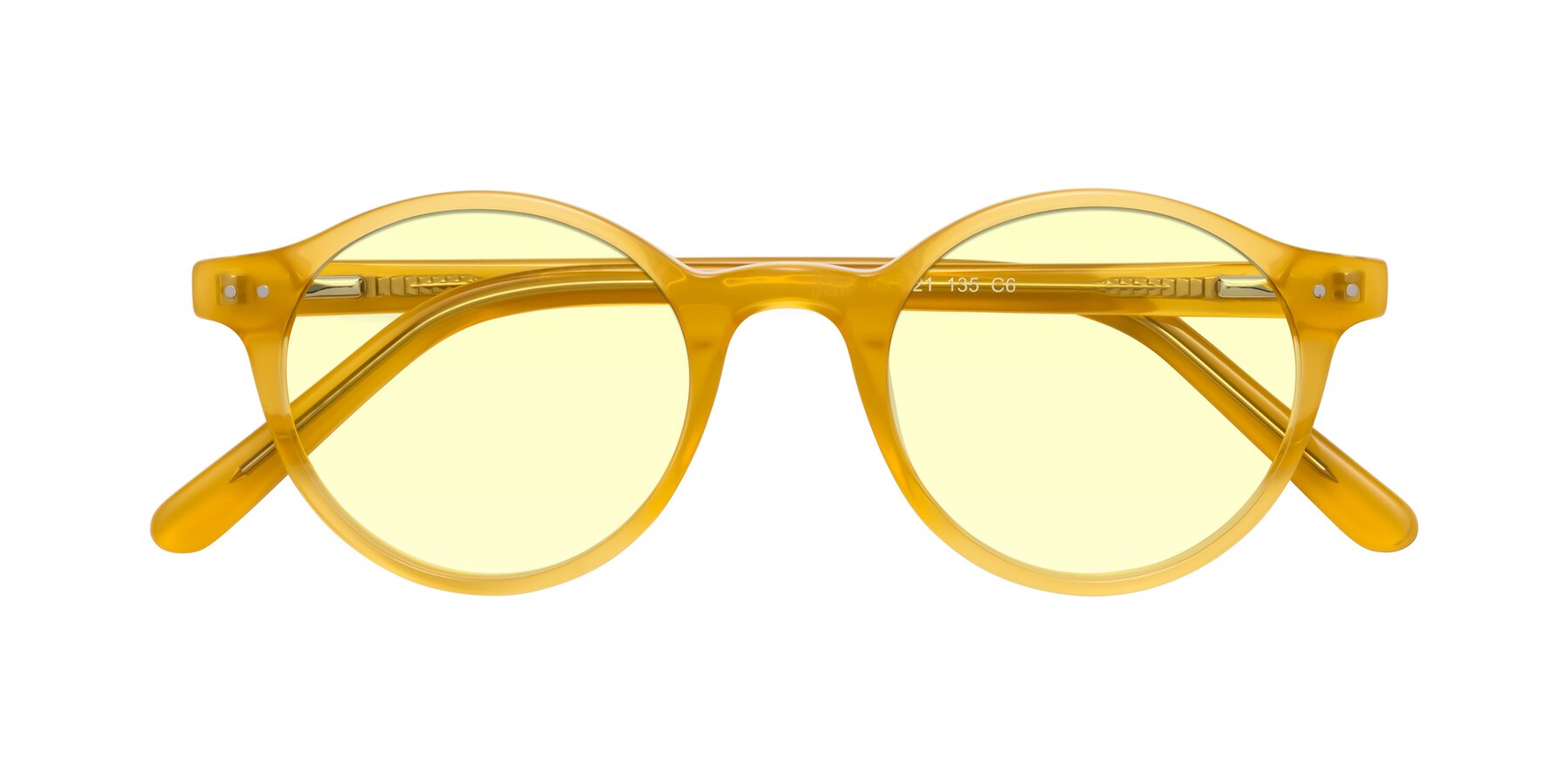 Folded Front of Jardi in Honey with Light Yellow Tinted Lenses