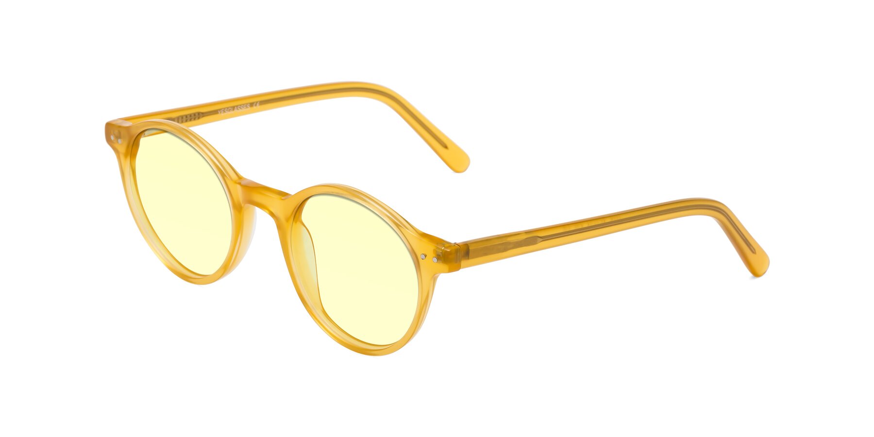 Angle of Jardi in Honey with Light Yellow Tinted Lenses