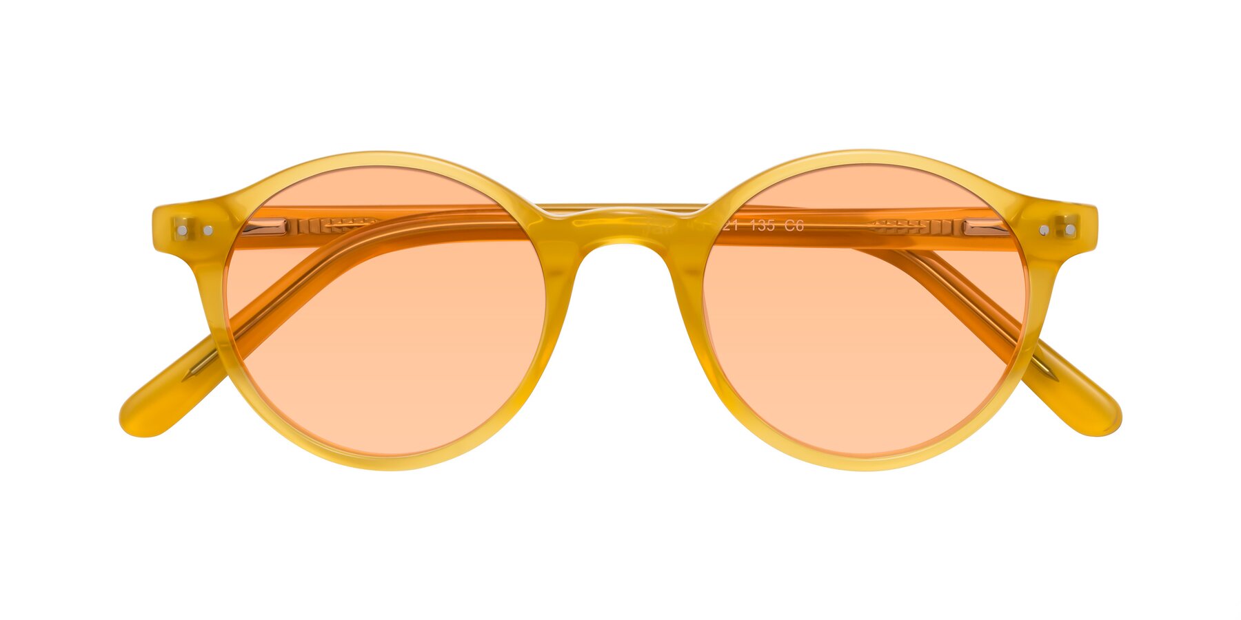 Folded Front of Jardi in Honey with Light Orange Tinted Lenses