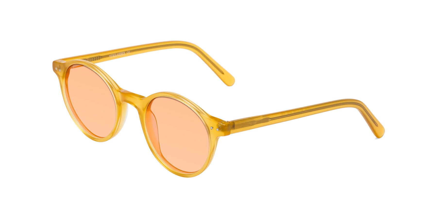 Angle of Jardi in Honey with Light Orange Tinted Lenses