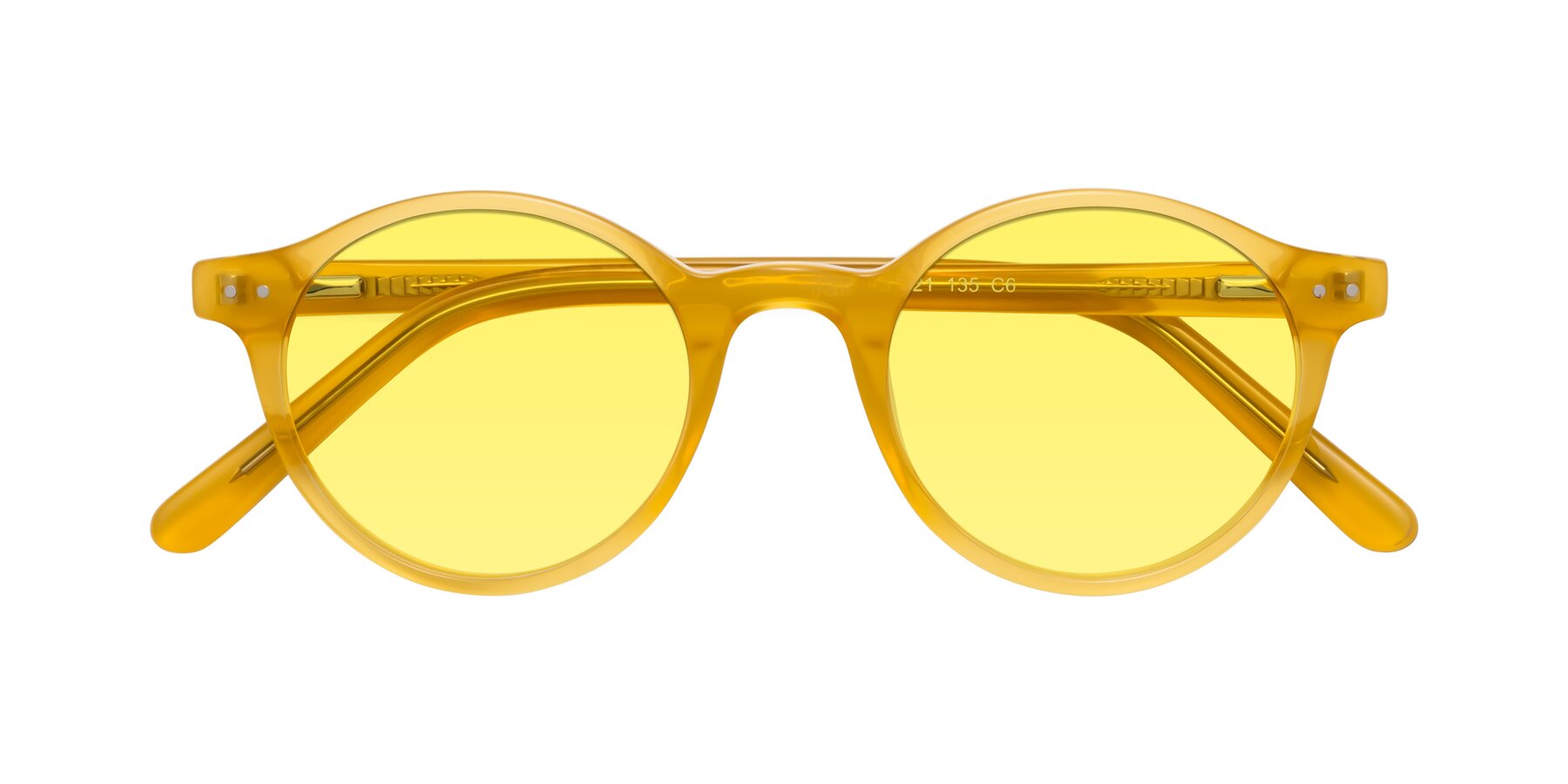 Folded Front of Jardi in Honey with Medium Yellow Tinted Lenses