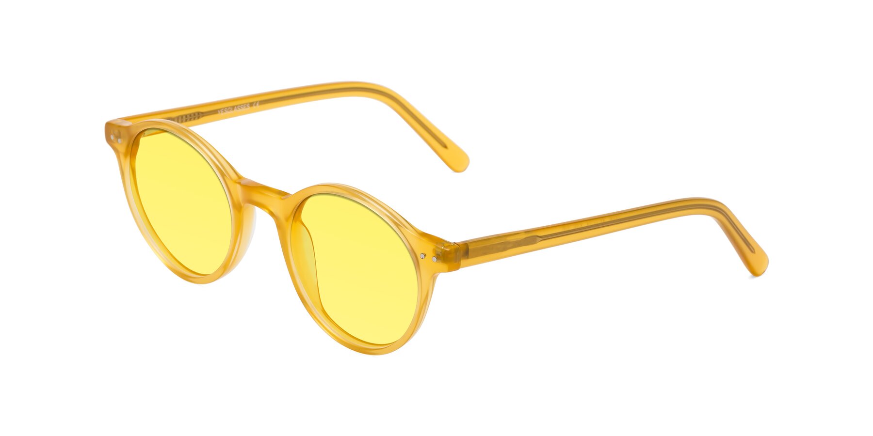 Angle of Jardi in Honey with Medium Yellow Tinted Lenses