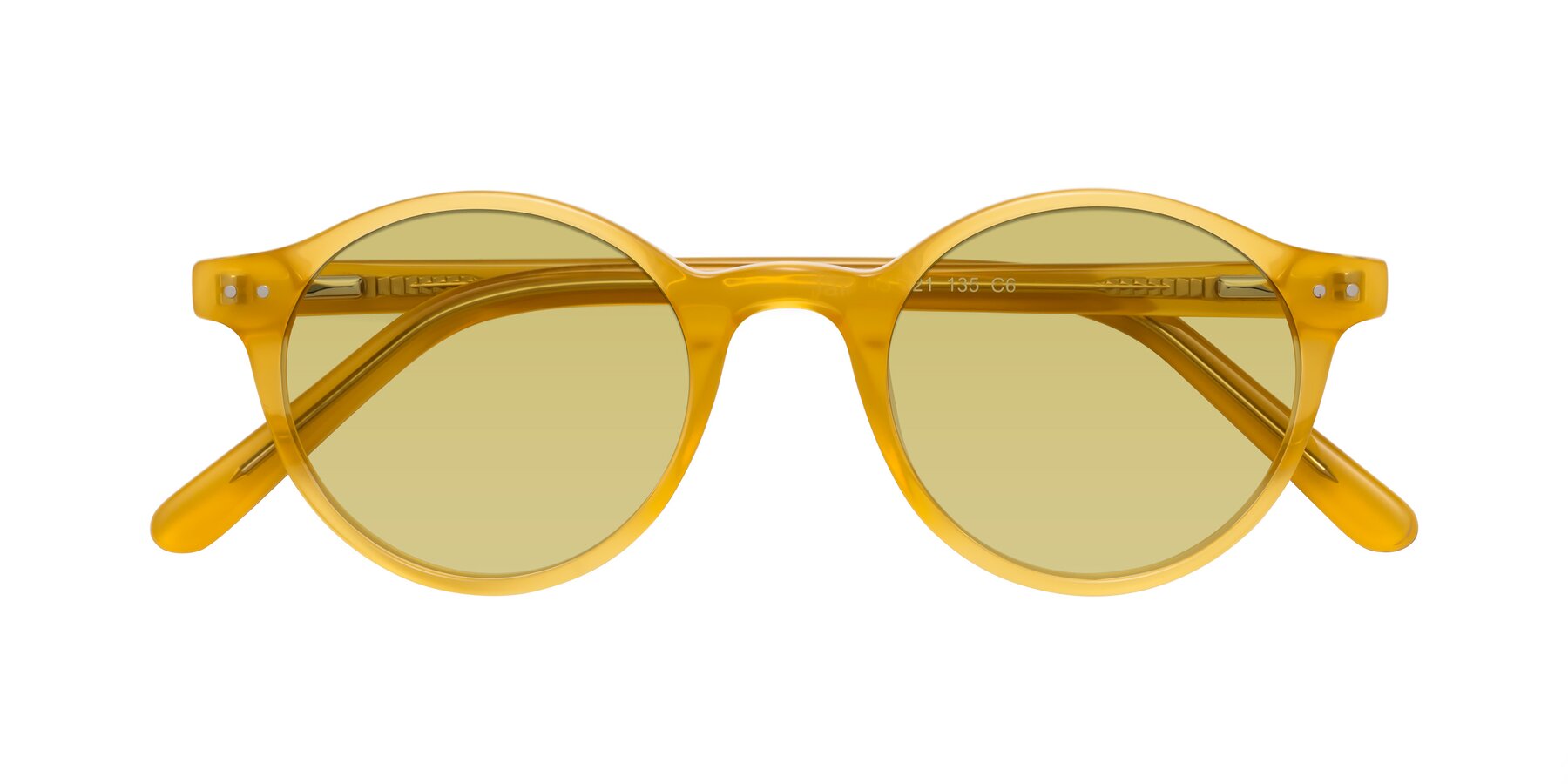 Folded Front of Jardi in Honey with Medium Champagne Tinted Lenses