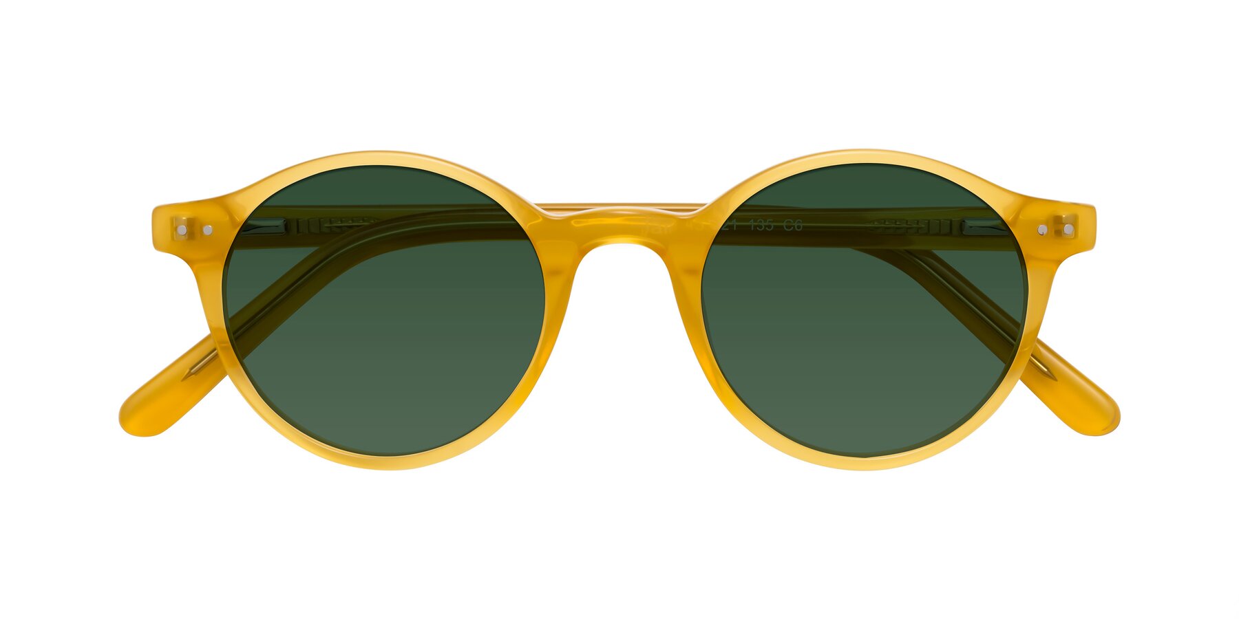 Folded Front of Jardi in Honey with Green Tinted Lenses