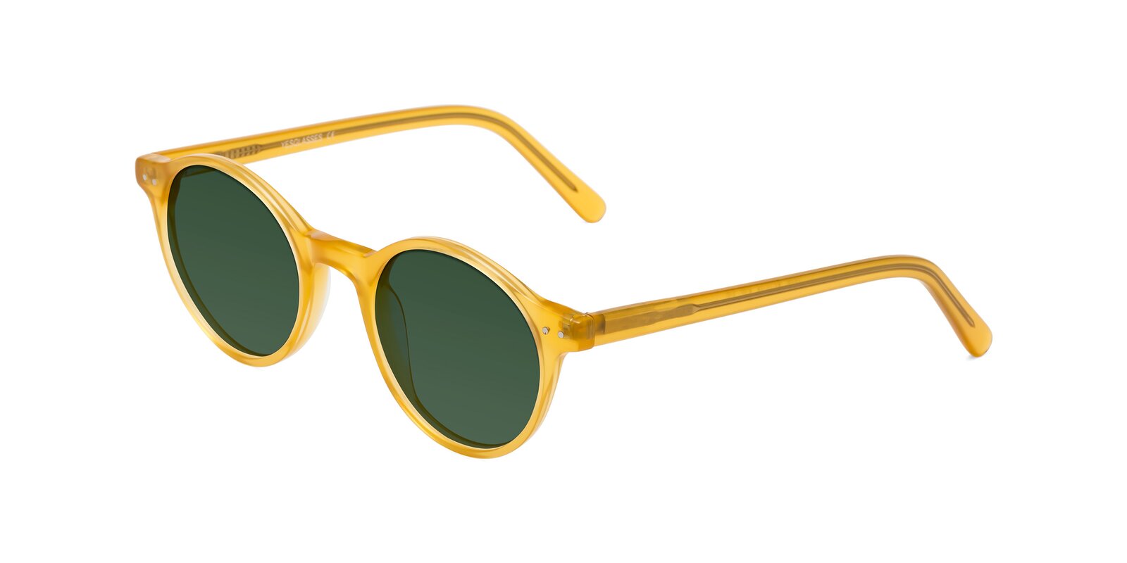 Honey Narrow Acetate Round Tinted Sunglasses With Green Sunwear Lenses Jardi 