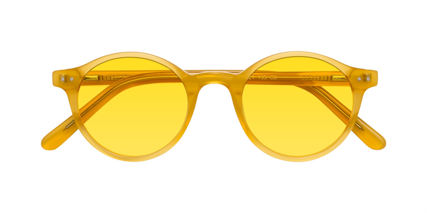 Folded Front of Jardi in Honey with Yellow Tinted Lenses