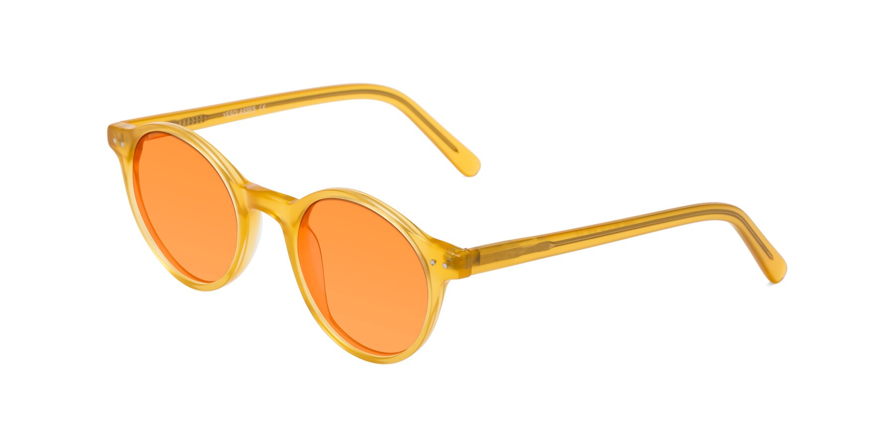 Angle of Jardi in Honey with Orange Tinted Lenses