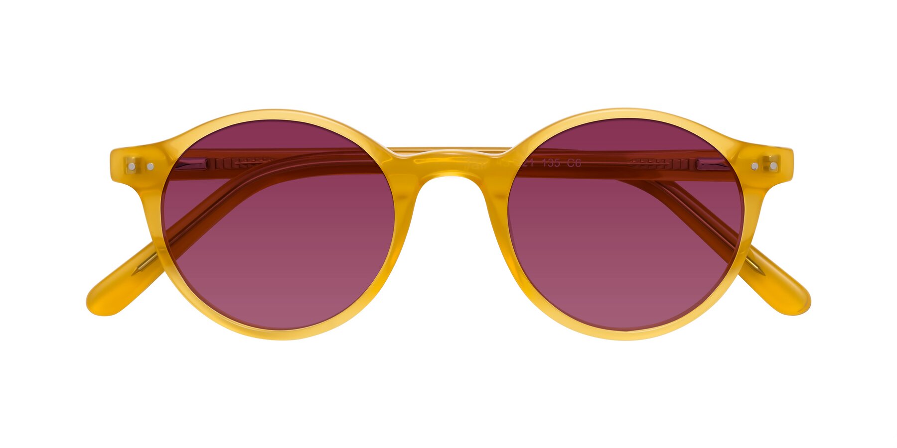 Folded Front of Jardi in Honey with Wine Tinted Lenses