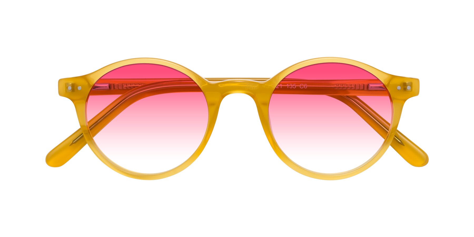 Folded Front of Jardi in Honey with Pink Gradient Lenses
