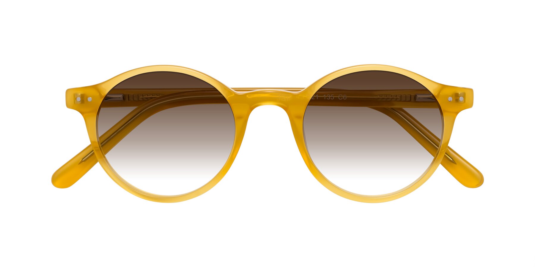 Folded Front of Jardi in Honey with Brown Gradient Lenses