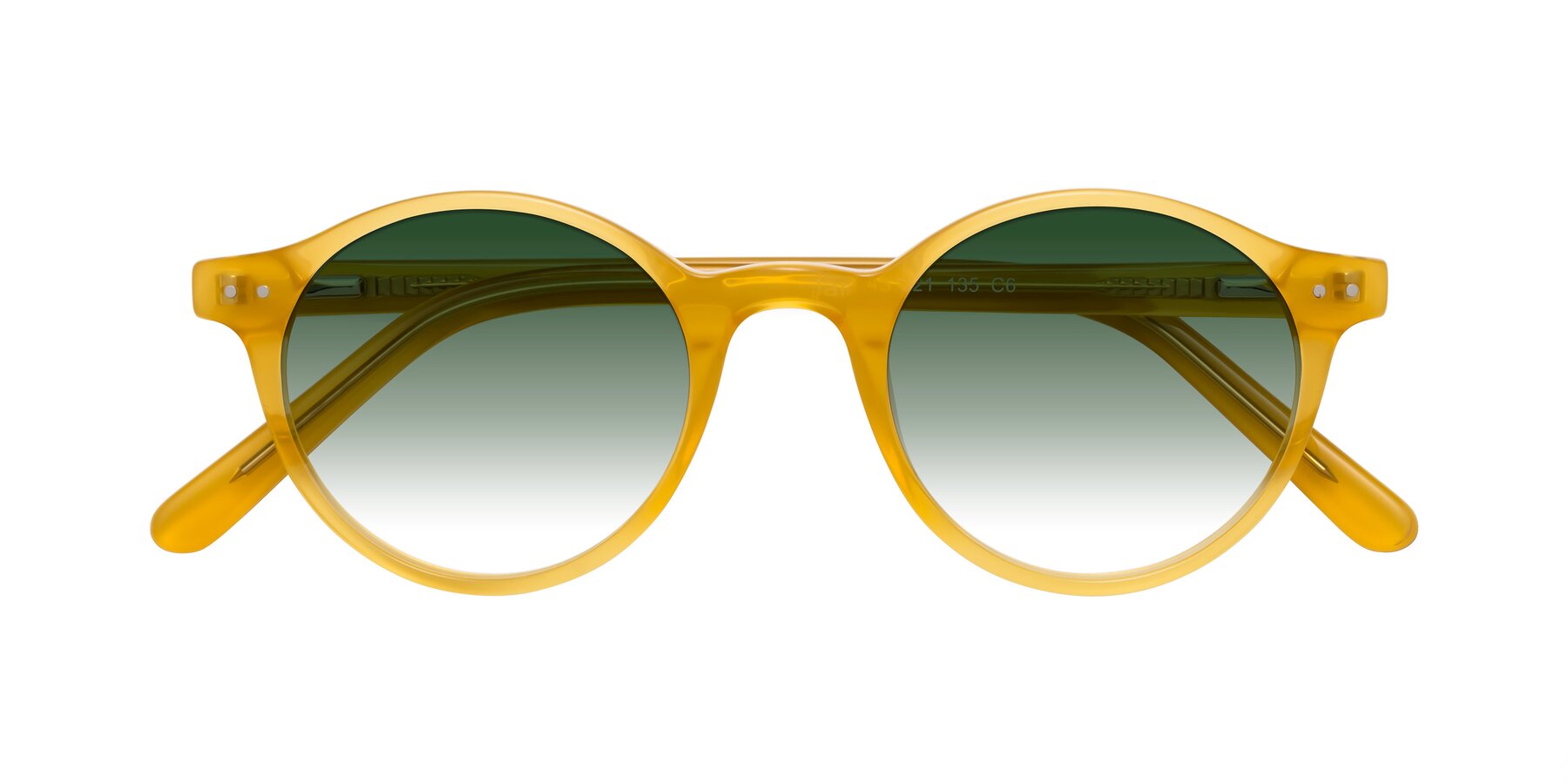 Folded Front of Jardi in Honey with Green Gradient Lenses