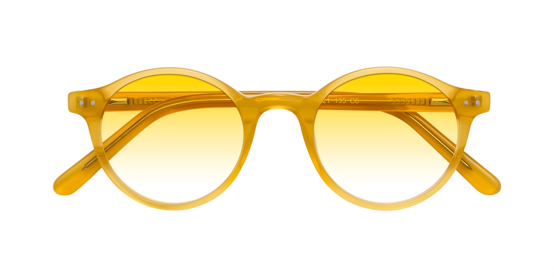 Folded Front of Jardi in Honey with Yellow Gradient Lenses