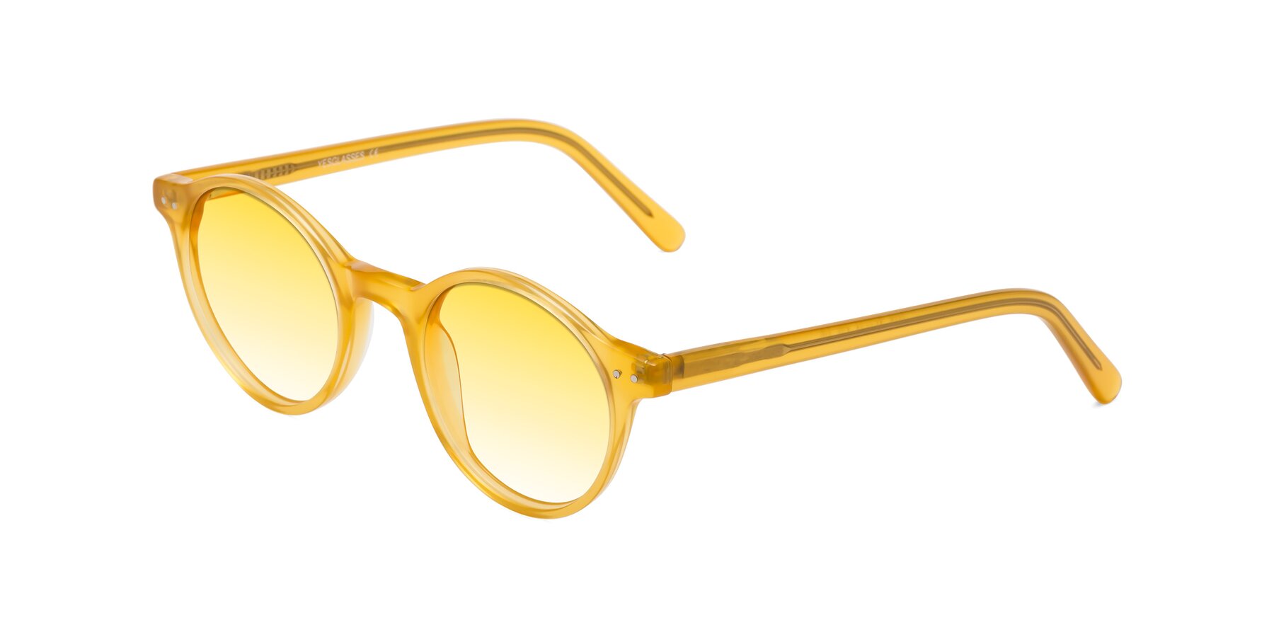 Angle of Jardi in Honey with Yellow Gradient Lenses