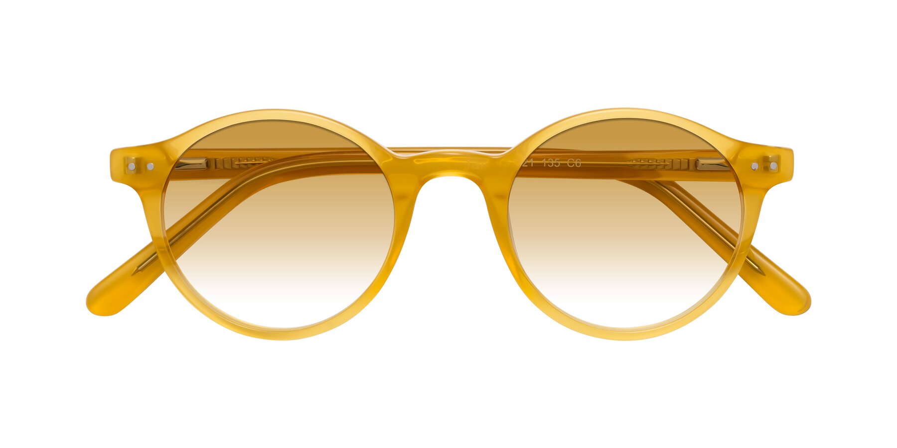 Folded Front of Jardi in Honey with Champagne Gradient Lenses