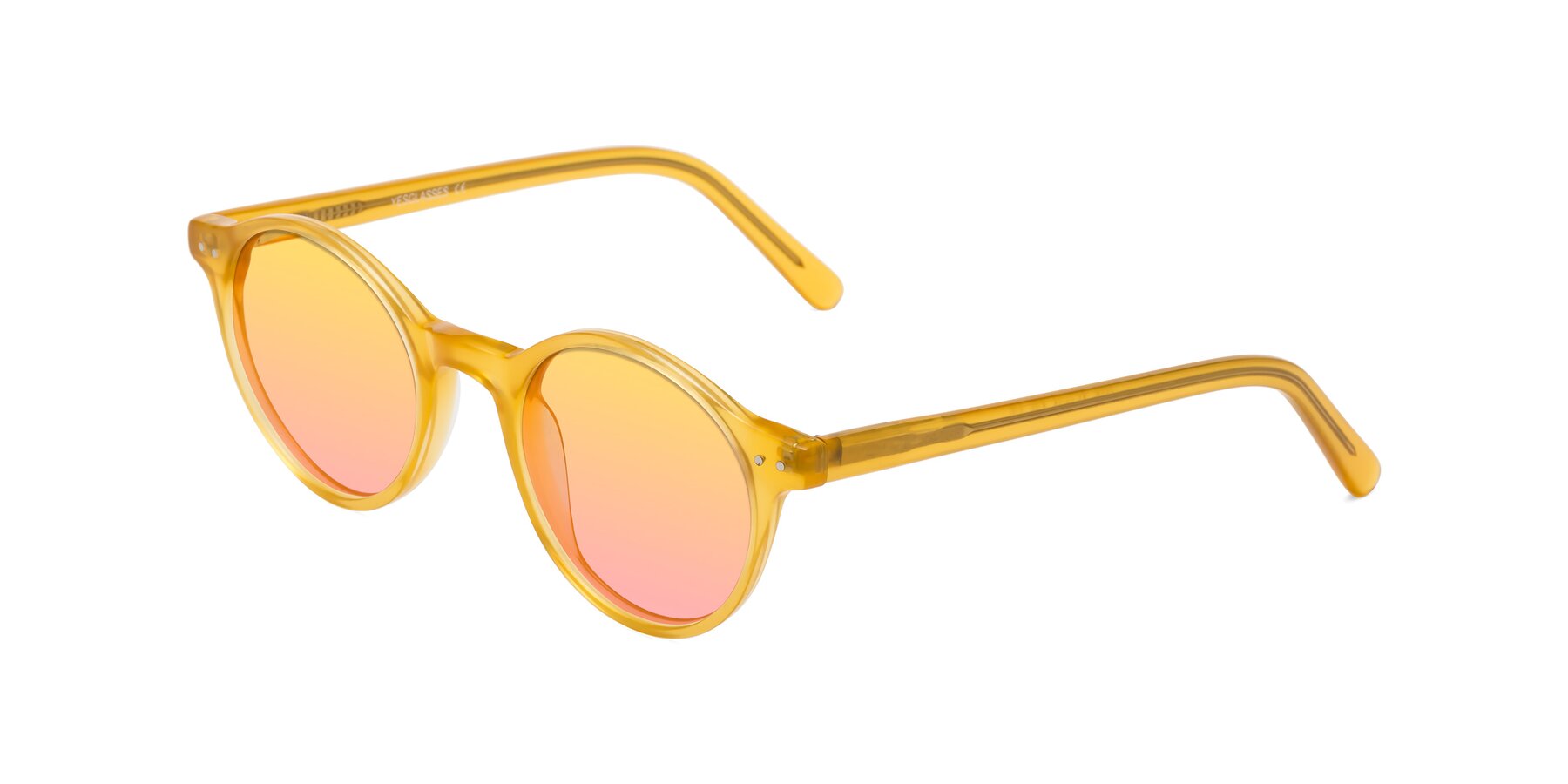 Angle of Jardi in Honey with Yellow / Pink Gradient Lenses