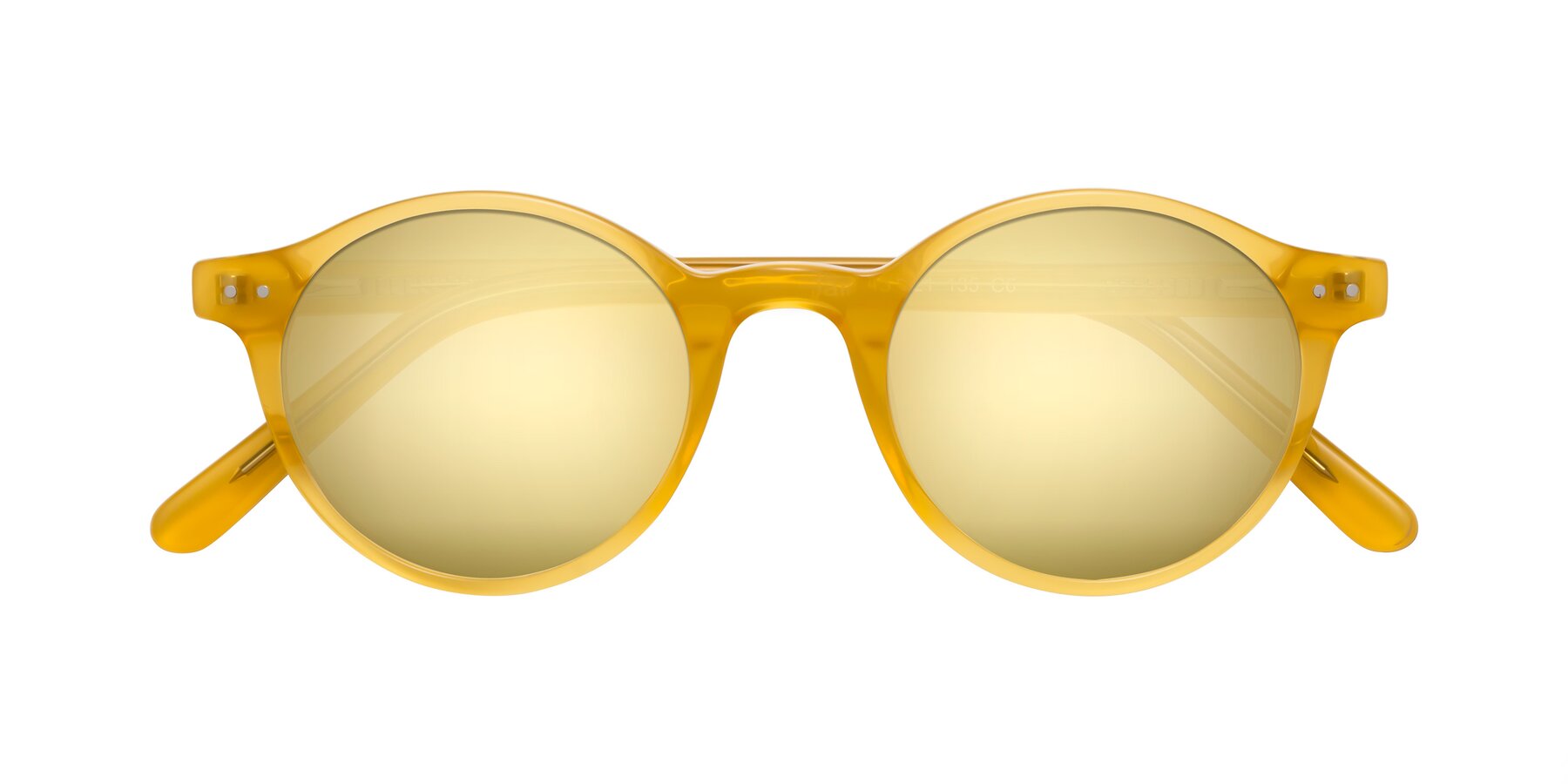 Folded Front of Jardi in Honey with Gold Mirrored Lenses