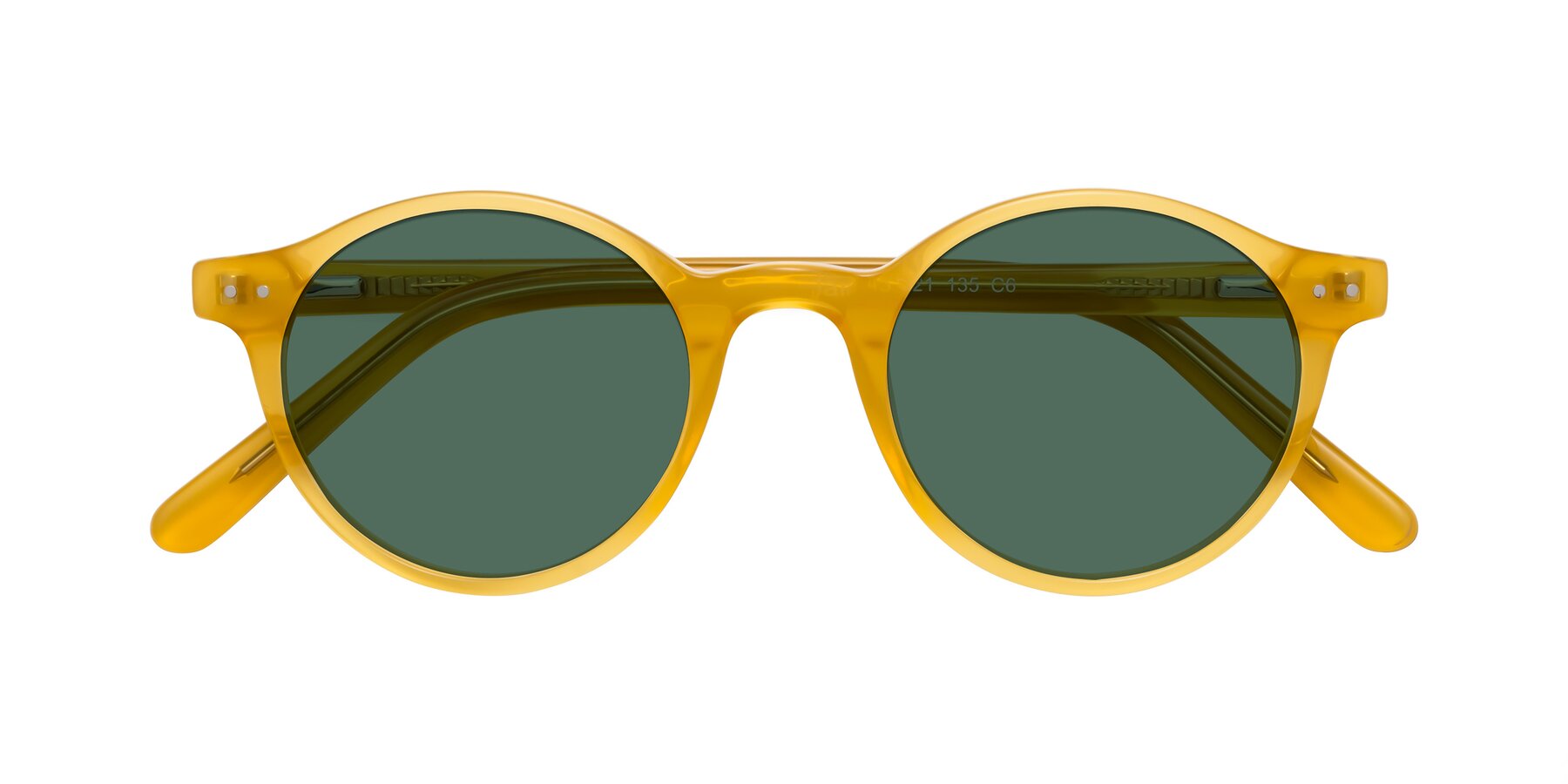 Folded Front of Jardi in Honey with Green Polarized Lenses