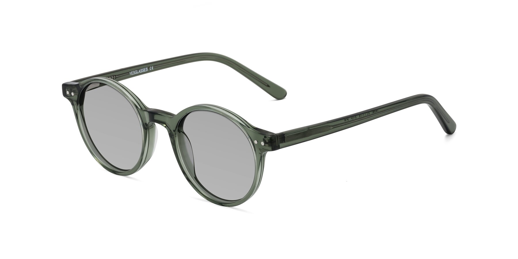 Angle of Jardi in Transparent Green with Light Gray Tinted Lenses