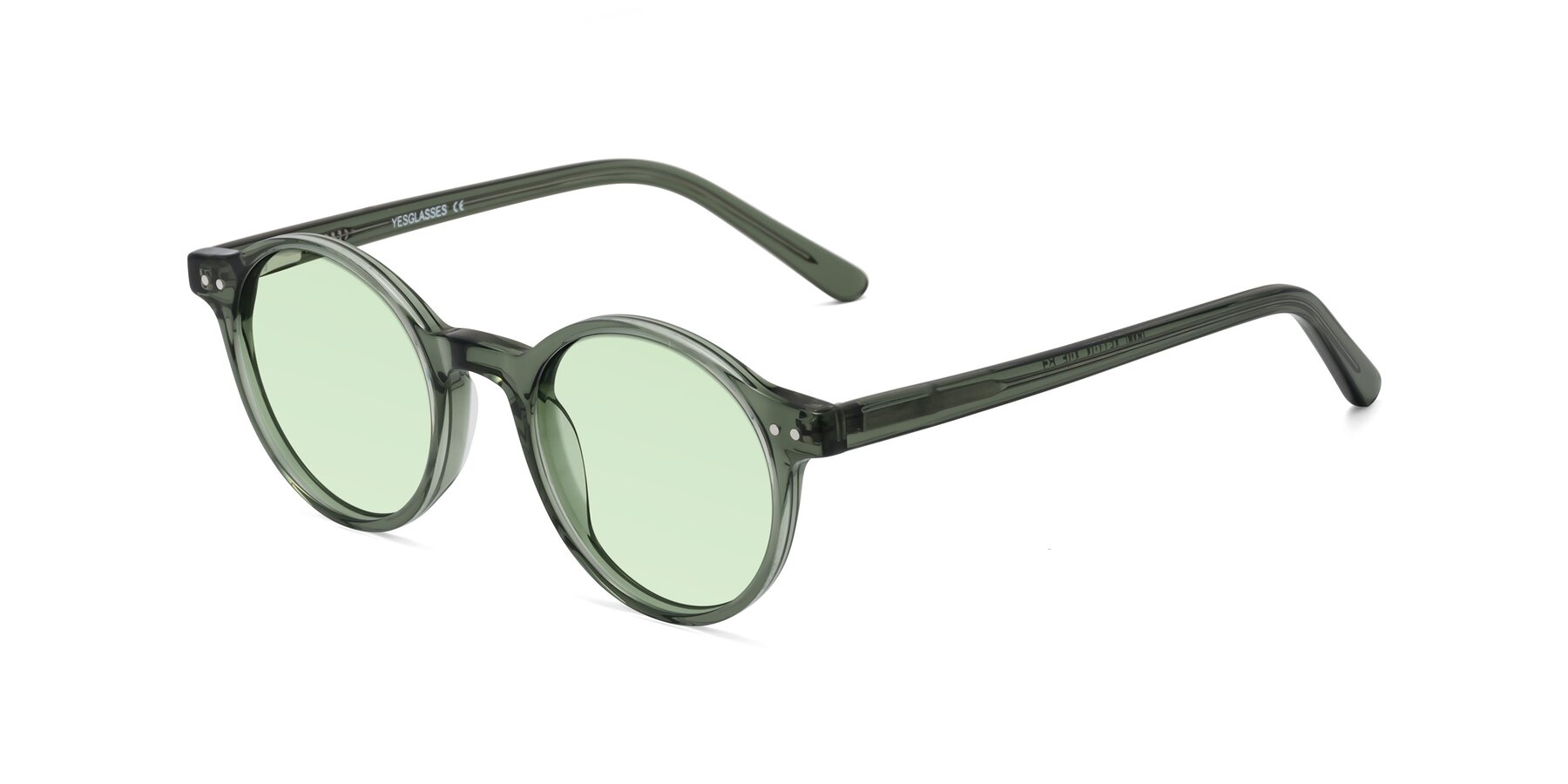 Angle of Jardi in Transparent Green with Light Green Tinted Lenses