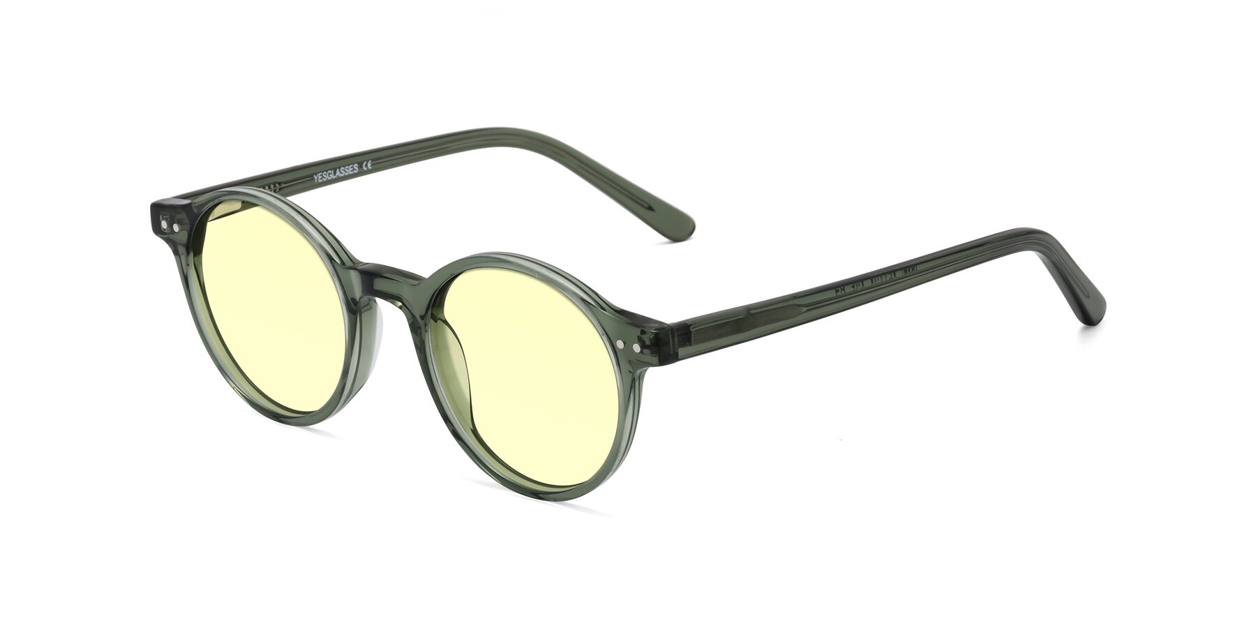 Angle of Jardi in Transparent Green with Light Yellow Tinted Lenses