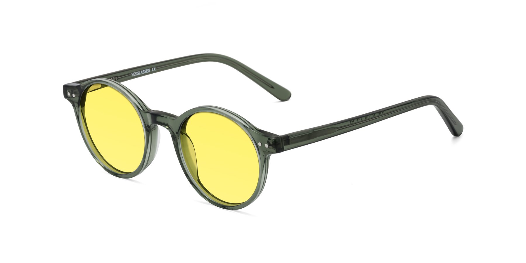 Angle of Jardi in Transparent Green with Medium Yellow Tinted Lenses