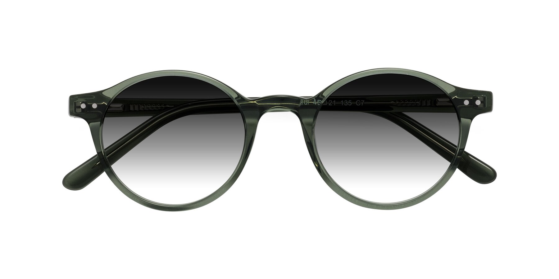 Folded Front of Jardi in Transparent Green with Gray Gradient Lenses