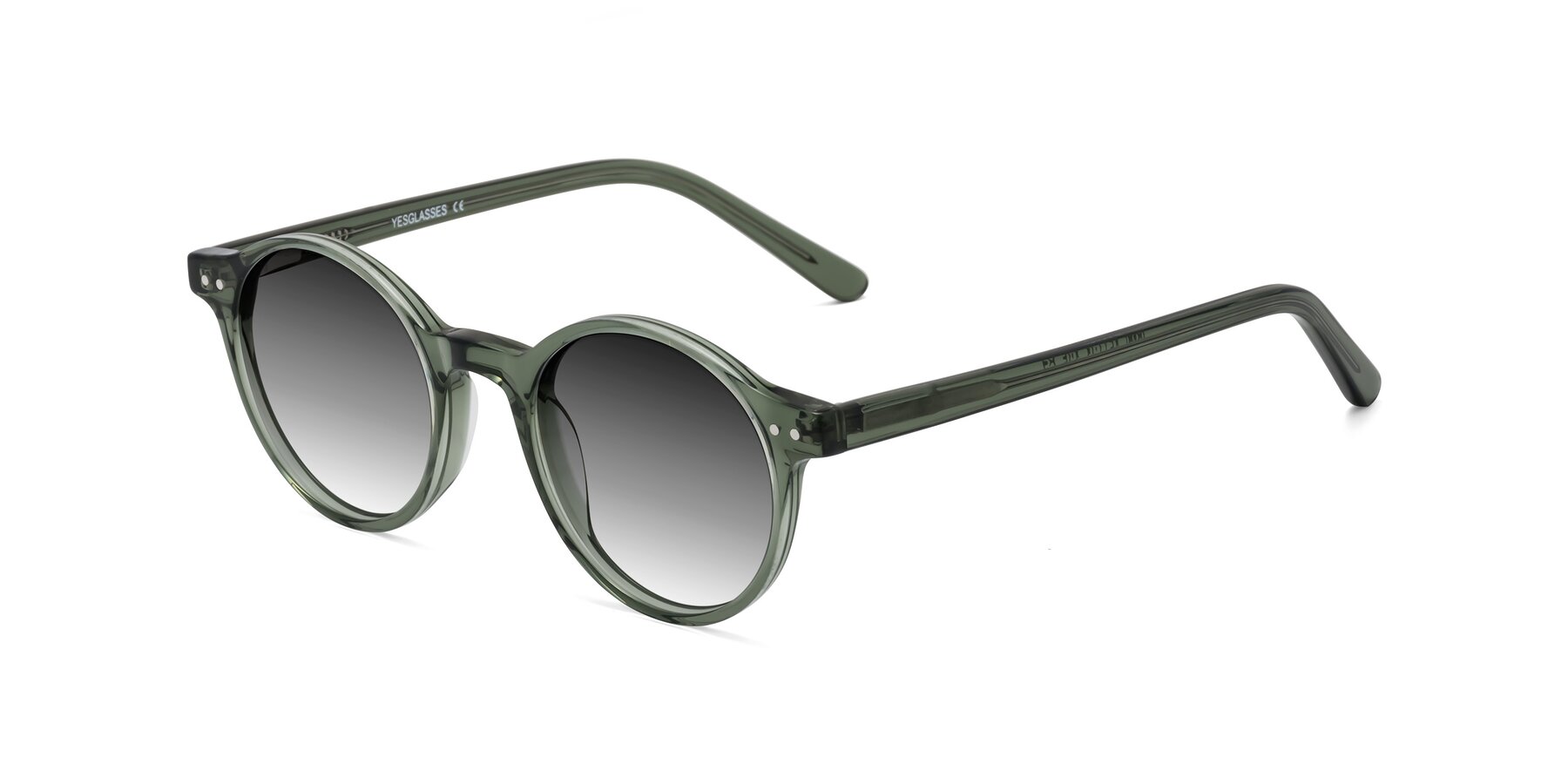 Angle of Jardi in Transparent Green with Gray Gradient Lenses